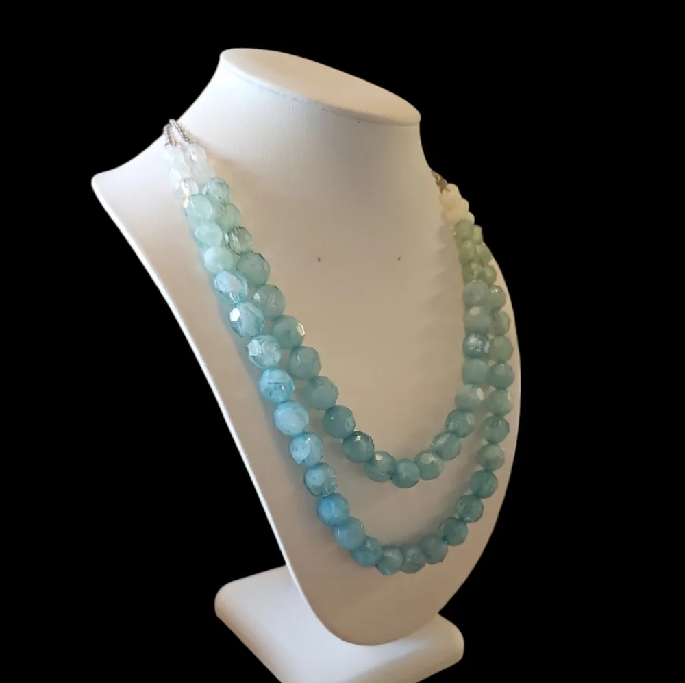 Vintage Long Beaded Crystal Necklace.